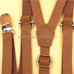 PU leather  Adjustable Unisex Suspender With 3 Clips Y Back Straps