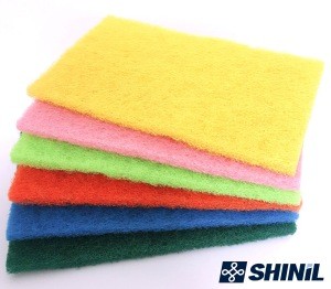 Rainbow Colors scouring pads nylon/polyester and raw material roll type or customized size