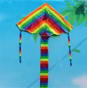 Rainbow Kite Triangle Kite Outdoor Fun Sports Easy To Fly Beach Fun Kit