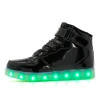 Rechargable Battery Led Light Up Kids Shoes Fashionable Casual  Kids All Black Sneakers