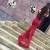 Import Red Off-Shoulder Sleeveless Mermaid Party Wear Gowns 2018 Backless Zipper Beaded Sweep Train Sequins Prom Dress from China