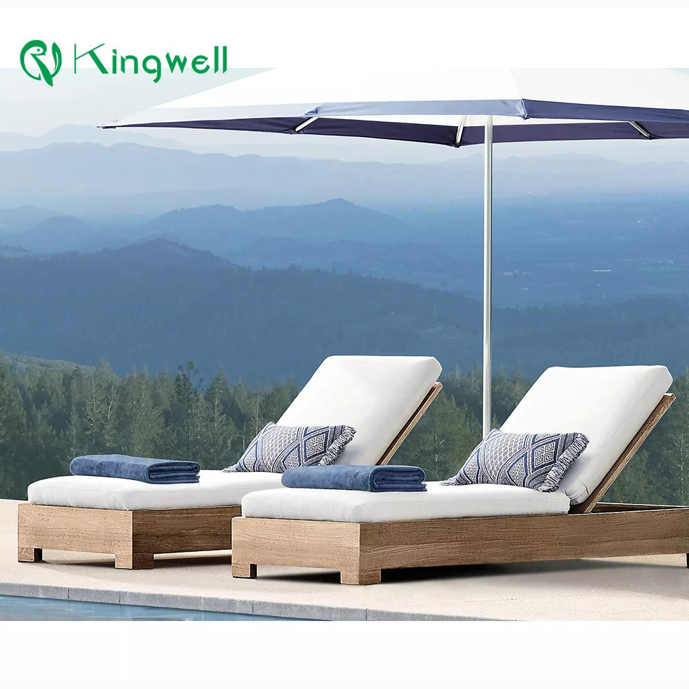 Resort Teak Garden Bed Wooden Chair Sun Lounger on Sale