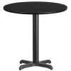 Restaurant Furniture Cocktail Reversible Laminate top Restaurant Table with Cast Iron Cross Base