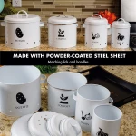 Retro Storage Box Storage Container Onion Garlic Potato Compost Bucket Kitchen Metal Storage Canister 4 Piece Set