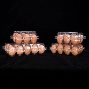 Reusable 6/9/12/15 packs China egg box carton tray with cover clear plastic blister clamshell deviled egg tray manufacturer