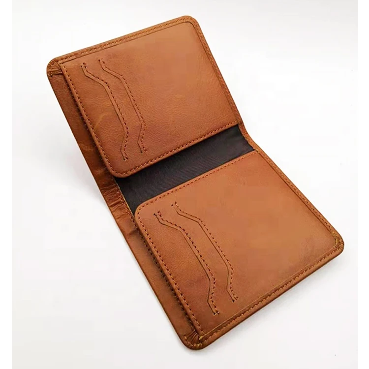 RFID Blocking Minimalist Slim Bifold Men Wallet from Genuine Leather Amazon hot selling