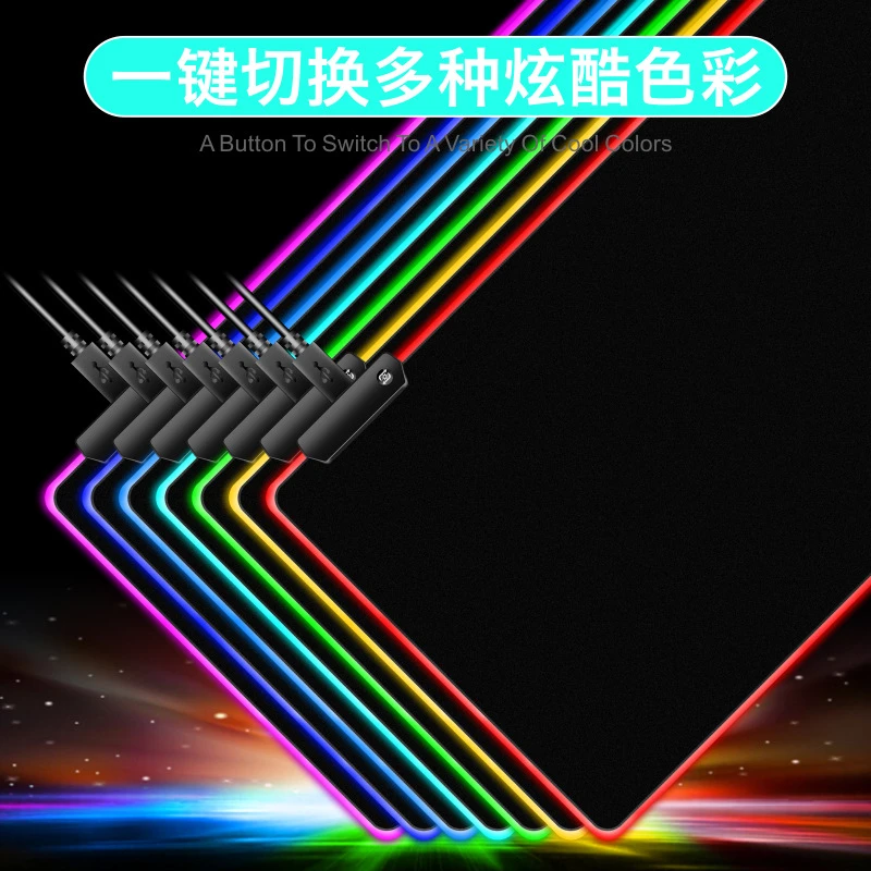 RGB Soft Gaming Mouse Pad Large, Oversized Glowing Led Extended Mousepad