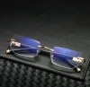 Rimless diamond high quality trendy reading glasses optical  blue light blocking men women wholesale reader glasses frame