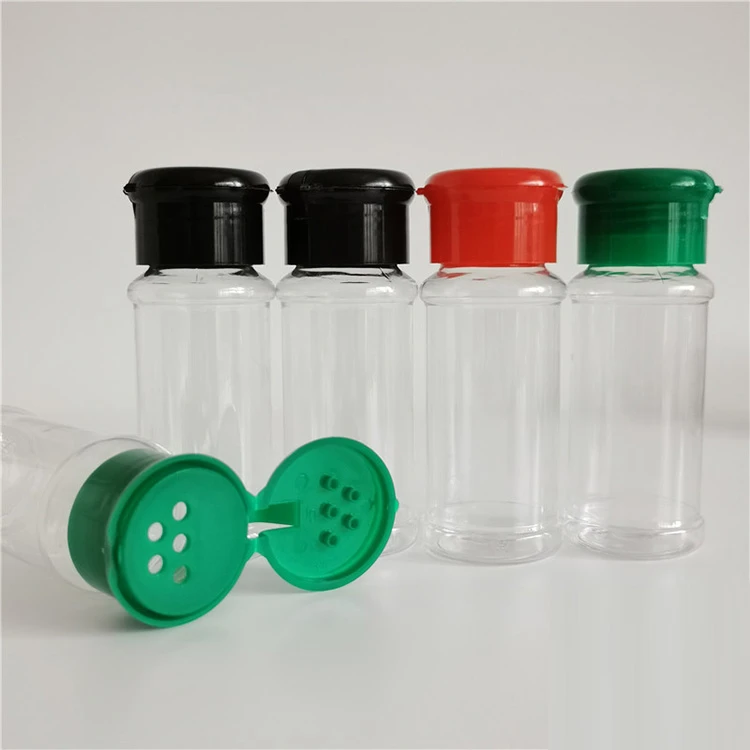 Round Shaped plastic PET spice pepper powder container seasoning bottle