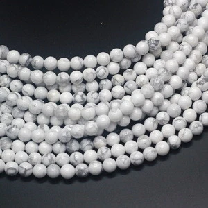 Round White Howlite Beads Natural Stone Beads DIY Loose Beads For Jewelry Making For Bracelet Making Strand 15&quot;