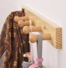 Scarf Hanger Wooden Entryway Coat &amp; Hat Hooks Wall Mounted Door  Bathroom Kitchen Towel Rack