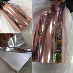 Self adhesive car body decoration rose gold chrome mirror vinyl wrap film car sticker with PVC material