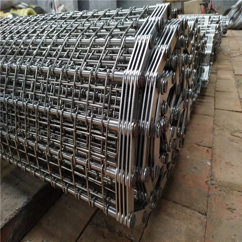 Shan Dong JIEXUN  Chopped vegetables frozen 316 304 316L stainless steel eye link wire mesh conveyor belt