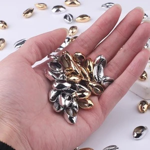 Shell Beads Gold/silver Plated Craft Accessories Natural Shell Loose Beads Cowrie Round Beads DIY Jewelry Making