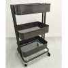 SI007 Free to move three-layer storage basket trolley multipurpose metal trolley