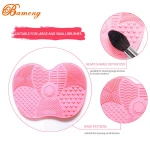 Silicon Makeup Brush Cleaning Mat Makeup Brush Cleaner Pad Cosmetic Brush Cleaning Mat Portable Washing Tool Scrubber