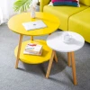 Simple modern small round table sofa side Nordic side table living room solid wood bedside table