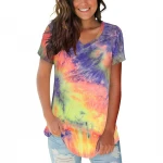 Soft 95% Polyester 5% Spandex Tie Dye T Shirt Wholesale Oversize High Quality Unisex Men Womens Dynamic Colorful Tie Dye T Shirt