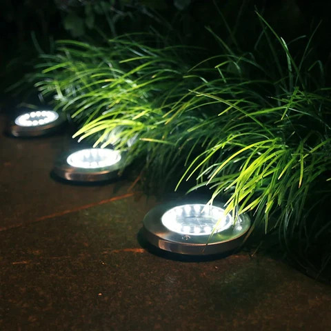 Solar Outdoor Ground Lamp Deck Lights Landscape Walkway Lawn Steps Pathway Yard Stairs Fences Garden Christmas Decoration