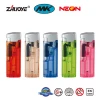 Solid color refillable windproof  gas lighter Flint lighter cigarette electric ISO quality guarrentee gas lighter