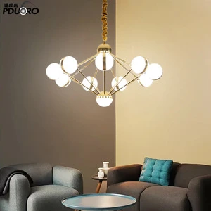 Space ball chandelier led creative modern design glass lighting chandelier for bar living room