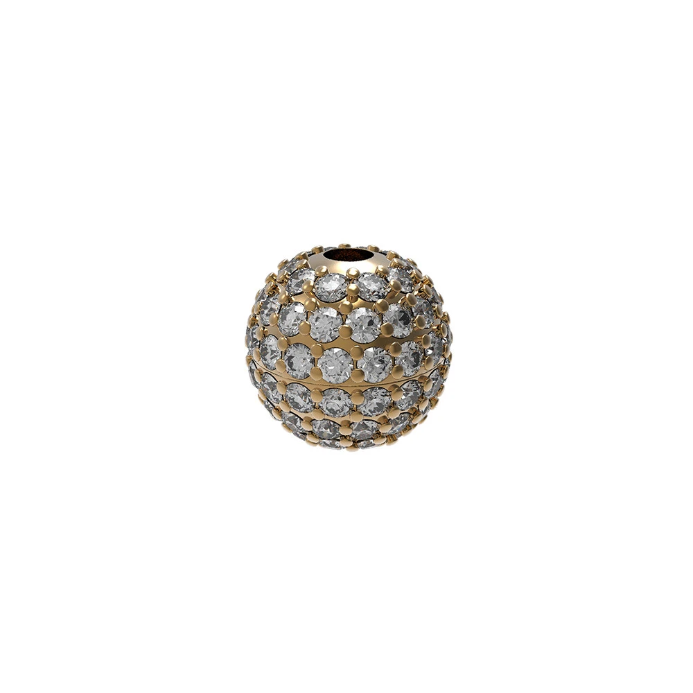 Spacer & Rondelles 14K Yellow Gold Diamond Ball Beads Finding Jewelry