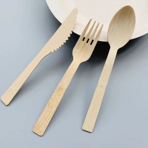 Spoons Flatware Type and Bamboo Material Bamboo fork knife spoon