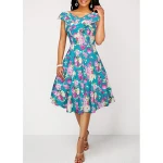 Spring and Autumn 2009 New Style Women's Dresses with Broken Flowers and Ancient Printed Sleeveless Dresses