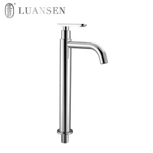 Square chrome single handle deck mounted bathroom washbasin faucet mixer with single function