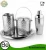 Import stainless steel 6 pc bar set round tray cocktail shaker ice buckets hammered metal type from India