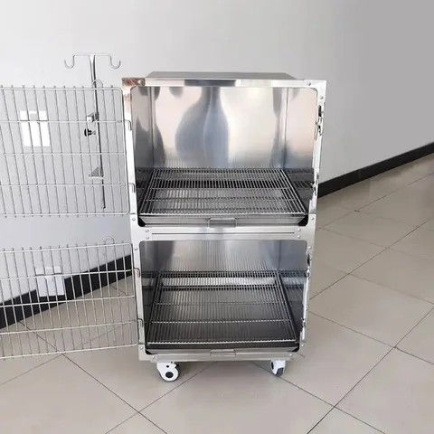 Stainless steel Pet Clinic Double-layer Combination Boarding Hospital Infusion Cage