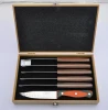 stainless steel steak knife set with wooden box