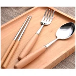 Stainless steel wooden  cutlery