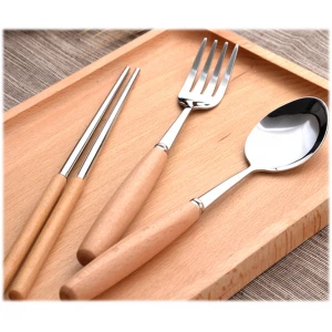 Stainless steel wooden  cutlery
