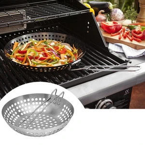 Steel Bakeware Outdoor BBQ Kitchen Modern Veggie Multi Grill Pan For BBQ Charcoal Grill