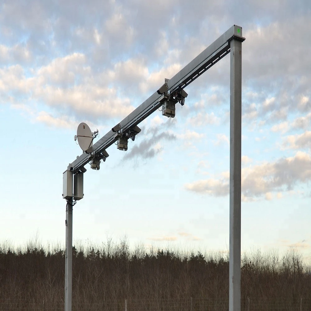 Steel galvanized monitor pole, Solar energy traffic sign with steel pole