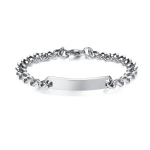 Sterling silver accessories blank id charms bracelet mens
