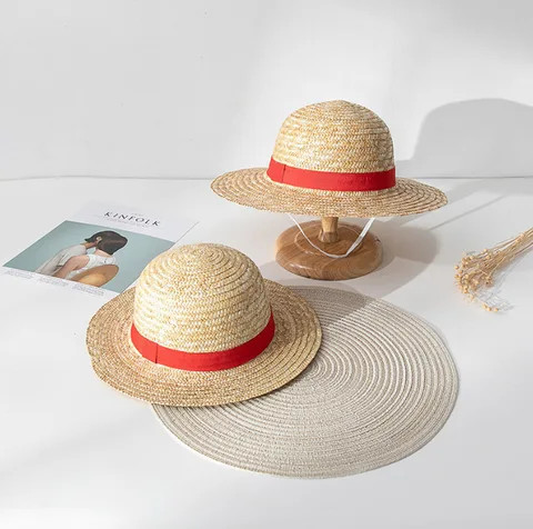 Straw Hat Cospaly Performance Props Costume Party Yellow Summer String Sun Beach Hats Pirate Anime Fans Men Women Youth Kids