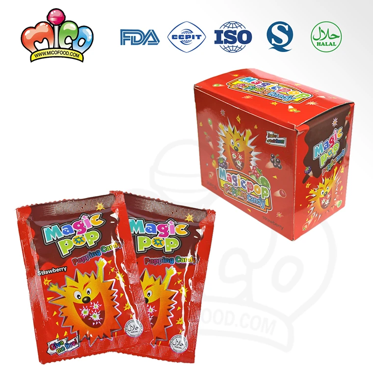 strawberry flavor magic pop popping sour candy