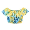 Summer Girl Blouse And Shorts Clothes Set Flower Print Outfits 2pcs Children Clothing