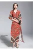 Summer Woman Lady Girl Casual Thailand Ethnic Style Long Maxi Bohemian Boho Floral Backless Beach Dress