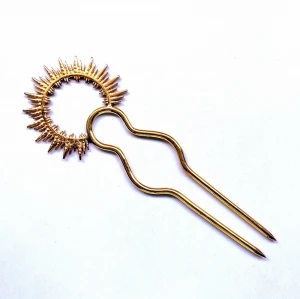 Sun Rays  Designing Brass Metal Bobby Pins Beautiful Handmade Work Hair Pin or Bun Clip