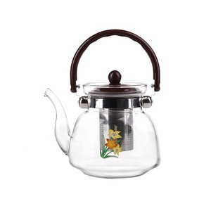 Tableware  1000ml Glass Teapot with Removable Infuser, Stovetop Safe Tea Kettle, Blooming and Loose Leaf Tea Maker Set
