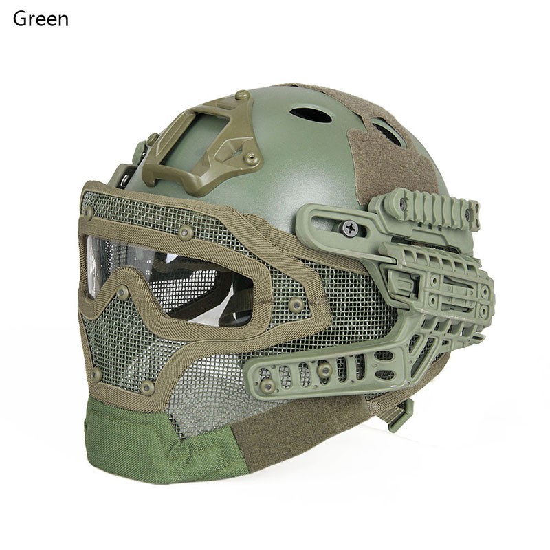 Tactical safety Helmet Shooting Airsoft Protective Forest Helmet Full Face Mask With Goggles
