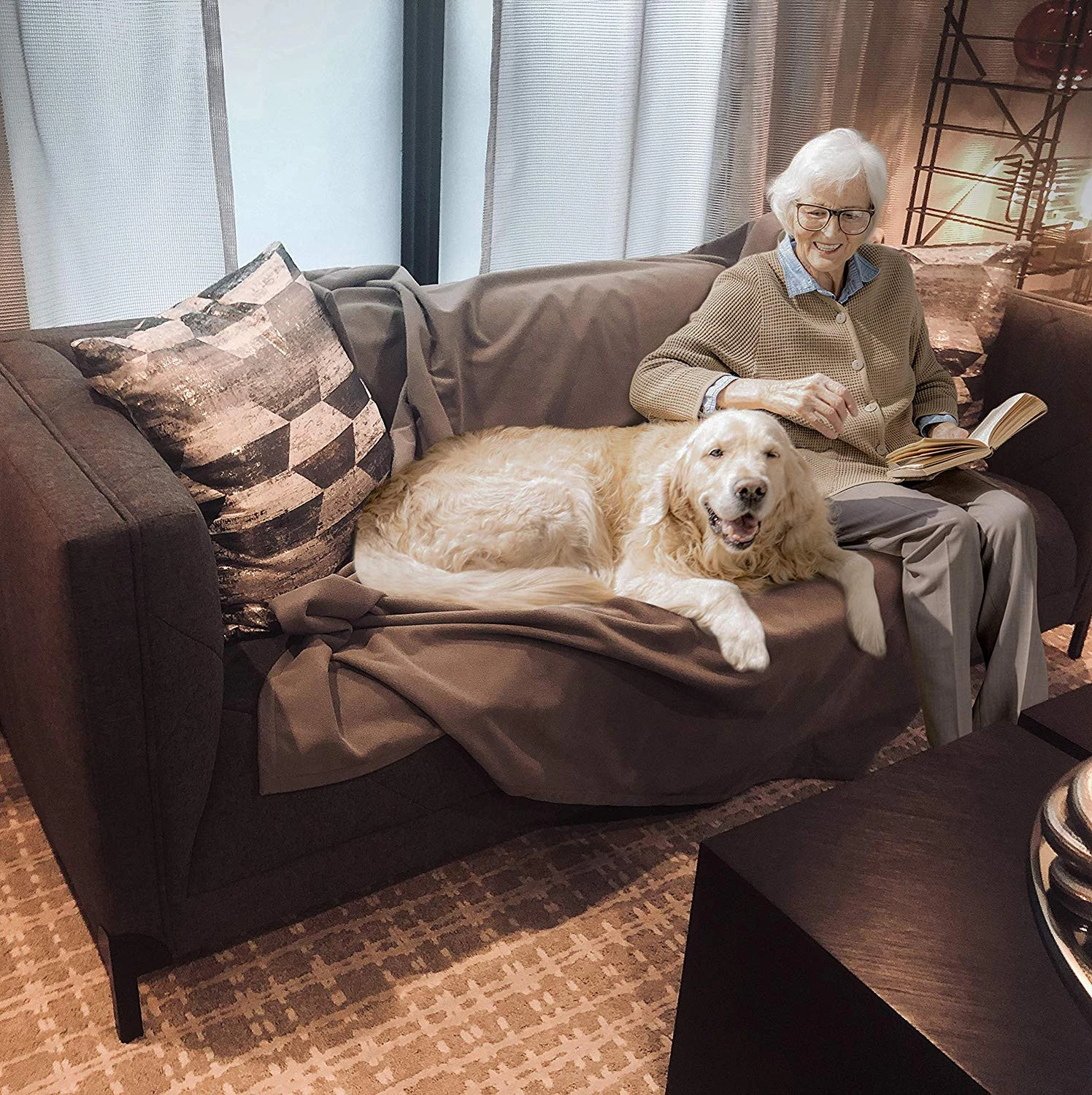 Tex-Cel Multi-purpose Furniture Cove Polar Fleece Waterproof Sofa Cover for Pet Dog