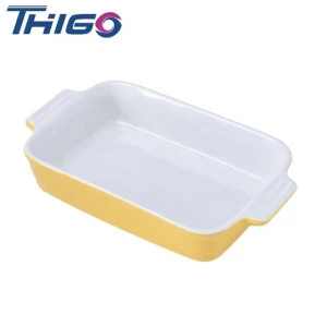 Thigo Colorful  Double-ear Oven Ware Pan Ceramic Kitchen Cookware and Bakeware Set with Nonstick Coating Cheap Aluminium Alloy