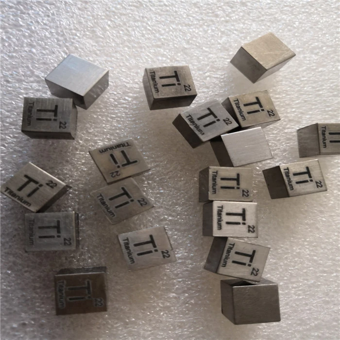 Titanium block titanium cube elements metal cube price per kg with laser engraving
