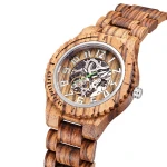 TJW Brand fashion sandalwood watch automatic mechanical watch tourbillon for men