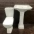 Import Two Piece Water Closet Ceramic Sanitary Ware 2 Piece Toilet Seat with Wash Basin Lavabo Sink Stand Pedestal Set from India