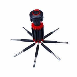 Useful Multi 8 in 1 Portable screwdriver with 6 tools torch LED light flashlight Convenient tool set